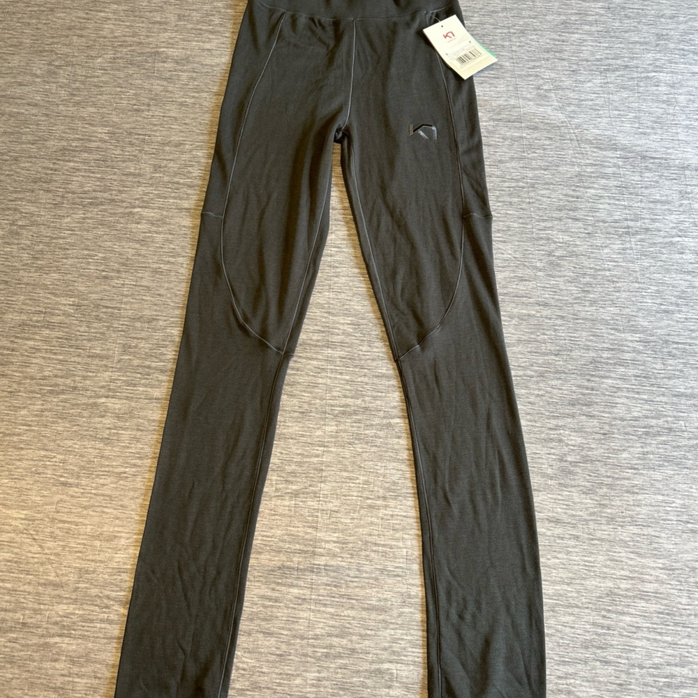 Kari Traa Leggings Size Small Rulle High Waist Pant Dove Gray Baselayer NWT